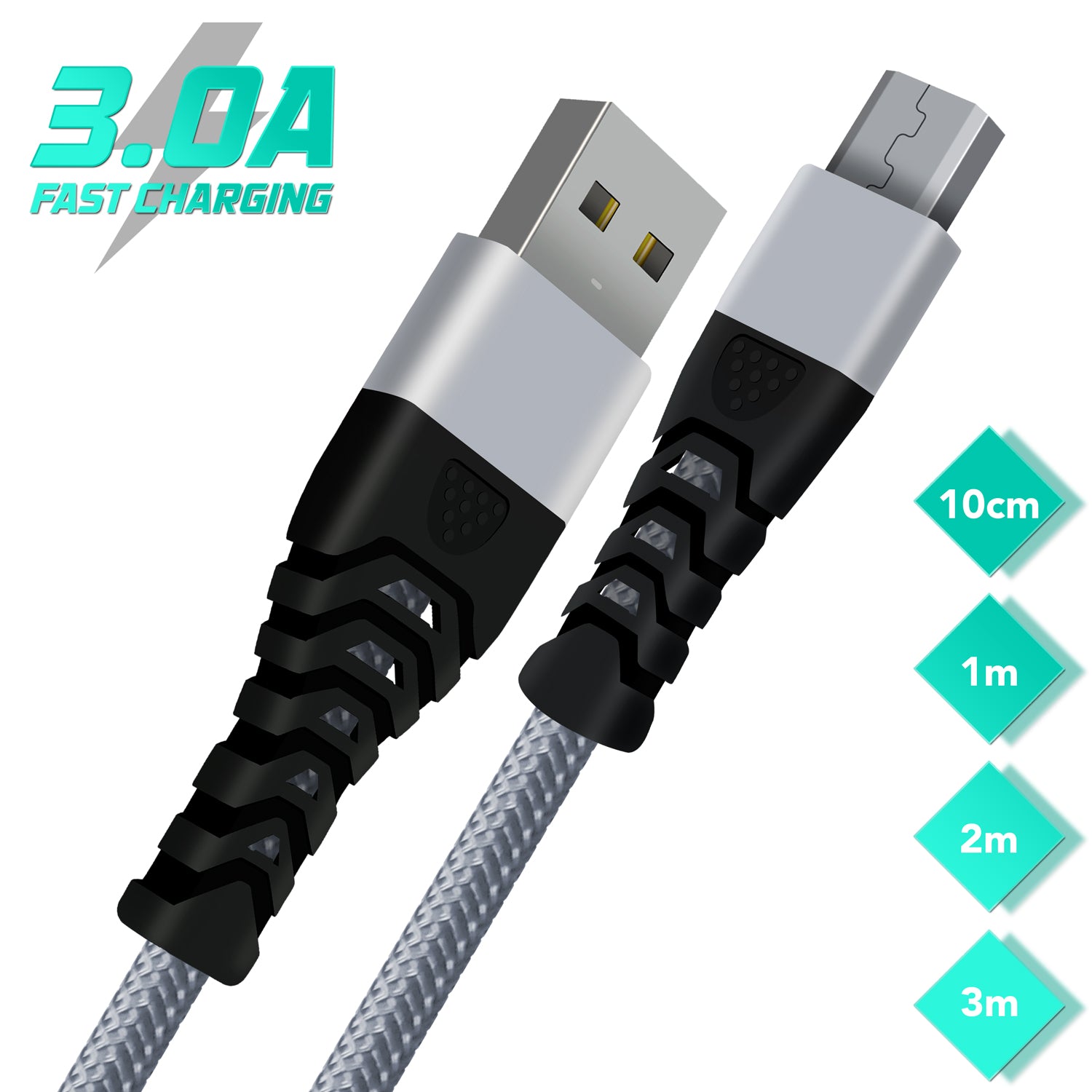 Heavy-Duty Micro USB Cable - USB 3.0 A to Micro B Fast Data and Chargi ...