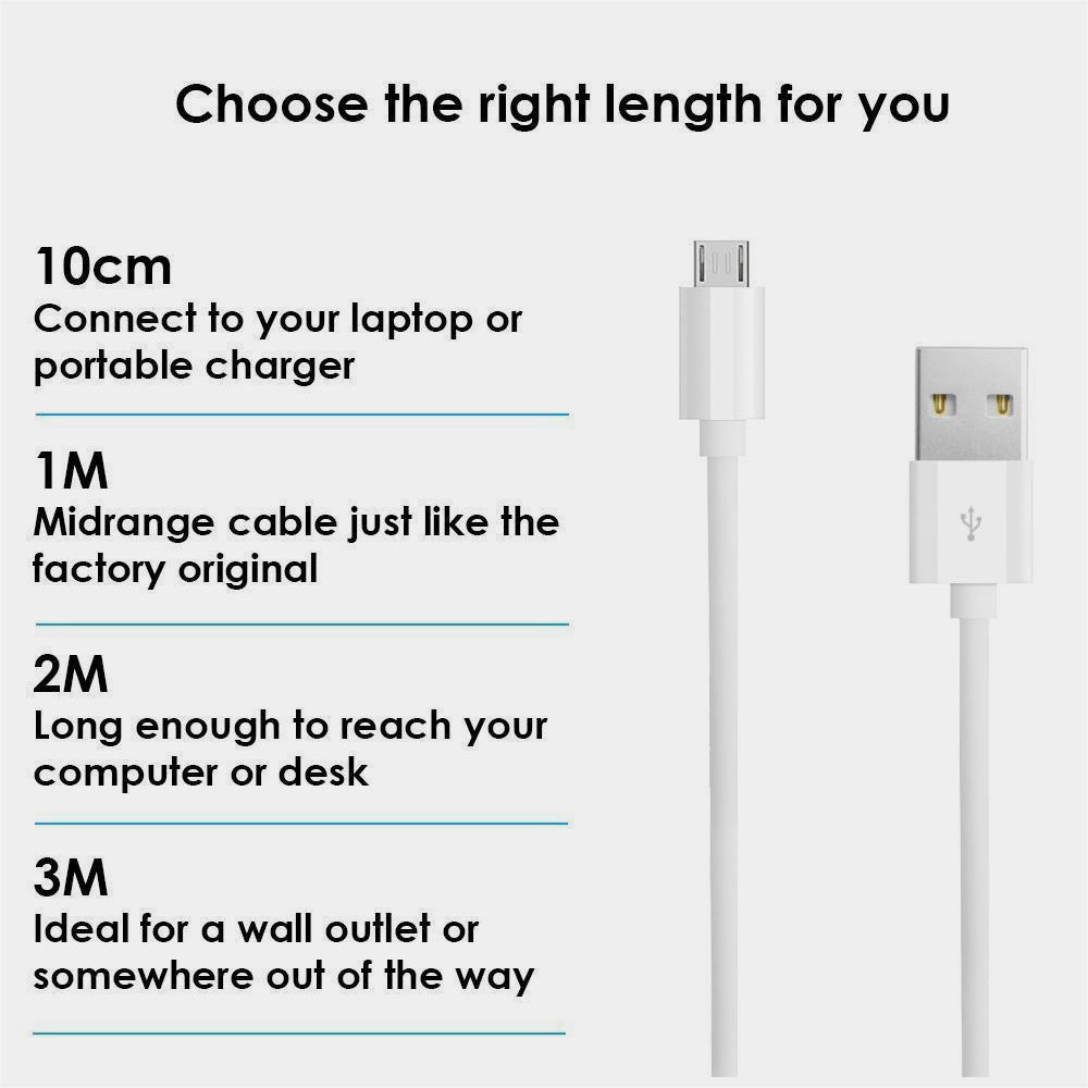Heavy Duty Strong Extra Long Fast Charge Micro USB Extension Data Sync Charger Cable 1m 2m 3m - iSOUL