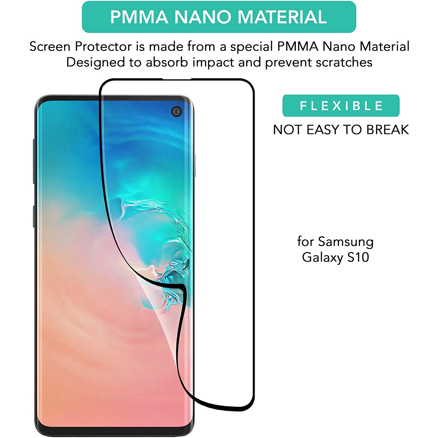 ISOUL 3 Pack Flexible Screen Protector for Samsung Galaxy S10 6.1"
