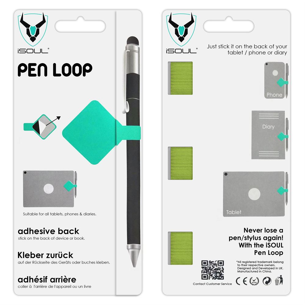 Pack of 3 Green Pen Loop Holder for Notebook - iSOUL
