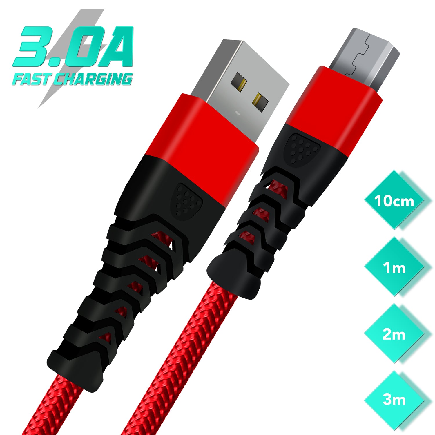 Heavy-Duty Micro USB Cable - USB 3.0 A to Micro B Fast Data and Charging Cable