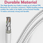 iSoul Braided 3.5mm Headphone Earphone Y Aux Splitter Adapter Jack Male to Dual Female Silver - iSOUL