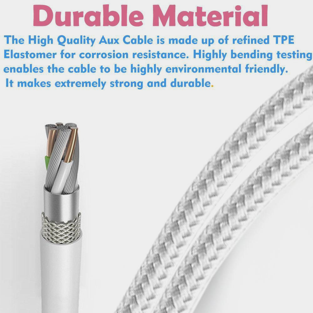 iSoul Braided 3.5mm Headphone Earphone Y Aux Splitter Adapter Jack Male to Dual Female Silver - iSOUL