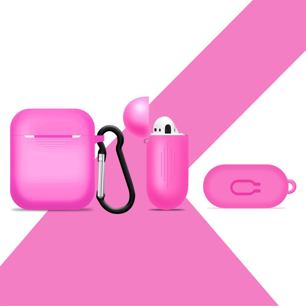 Pink Silicone Airpod Case for Airpods 1 and 2 - iSOUL