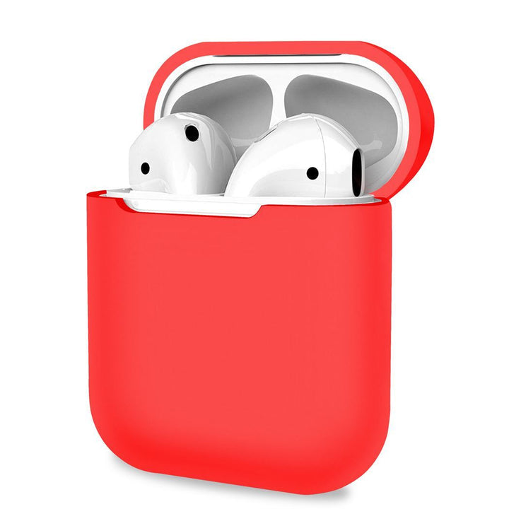 Red Soft Silicone Earphone Case Cover For AirPods 1/2