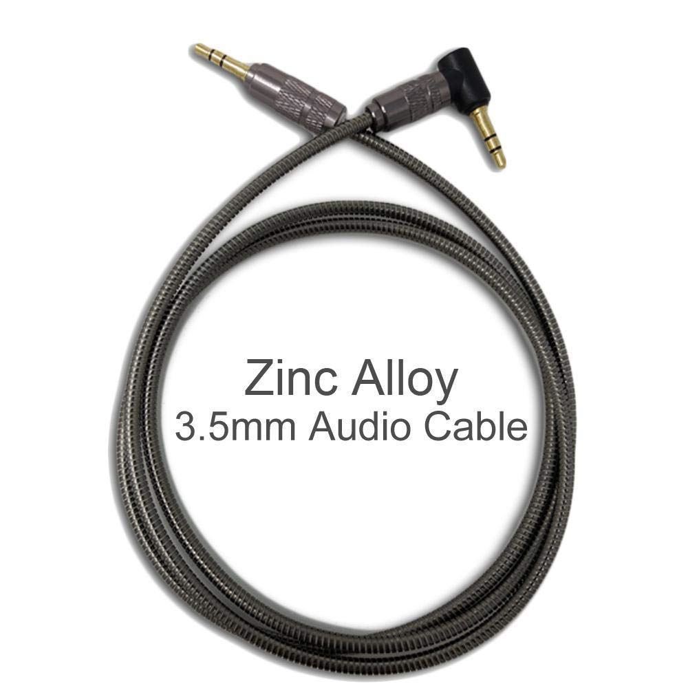 1m 3.5mm Jack Plug Aux Metal Cable Audio Lead Black For Headphone MP3 iPod Car