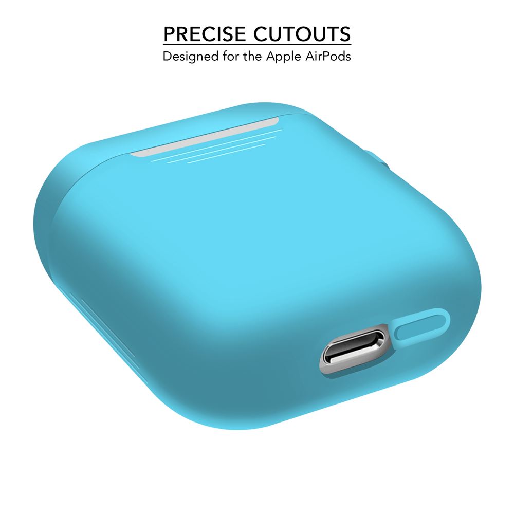 Silicone Sky Blue Airpod Case for Airpods 1st Gen and 2nd Gen - iSOUL
