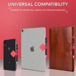 Pack of 3 Premium Elastic Leather Pen Loop Holder with Sticker - iSOUL