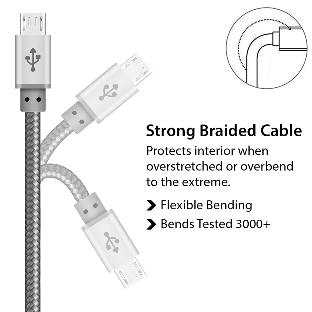 Best Quality Braided Micro USB Cable for Data Sync and Charging - iSOUL