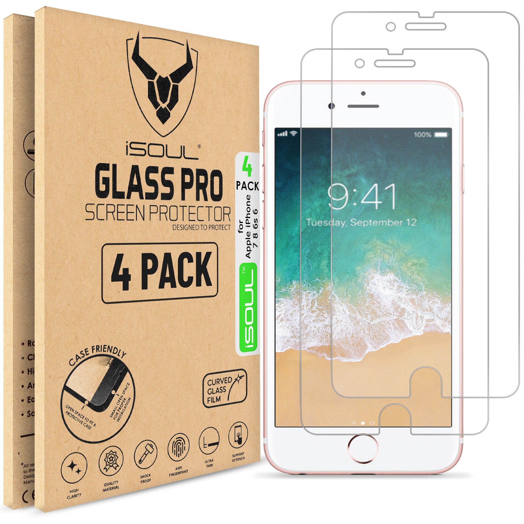 iPhone 6 / 7 / 8 / 6S / SE [2nd/3rd Gen] Screen Protector Tempered Glass