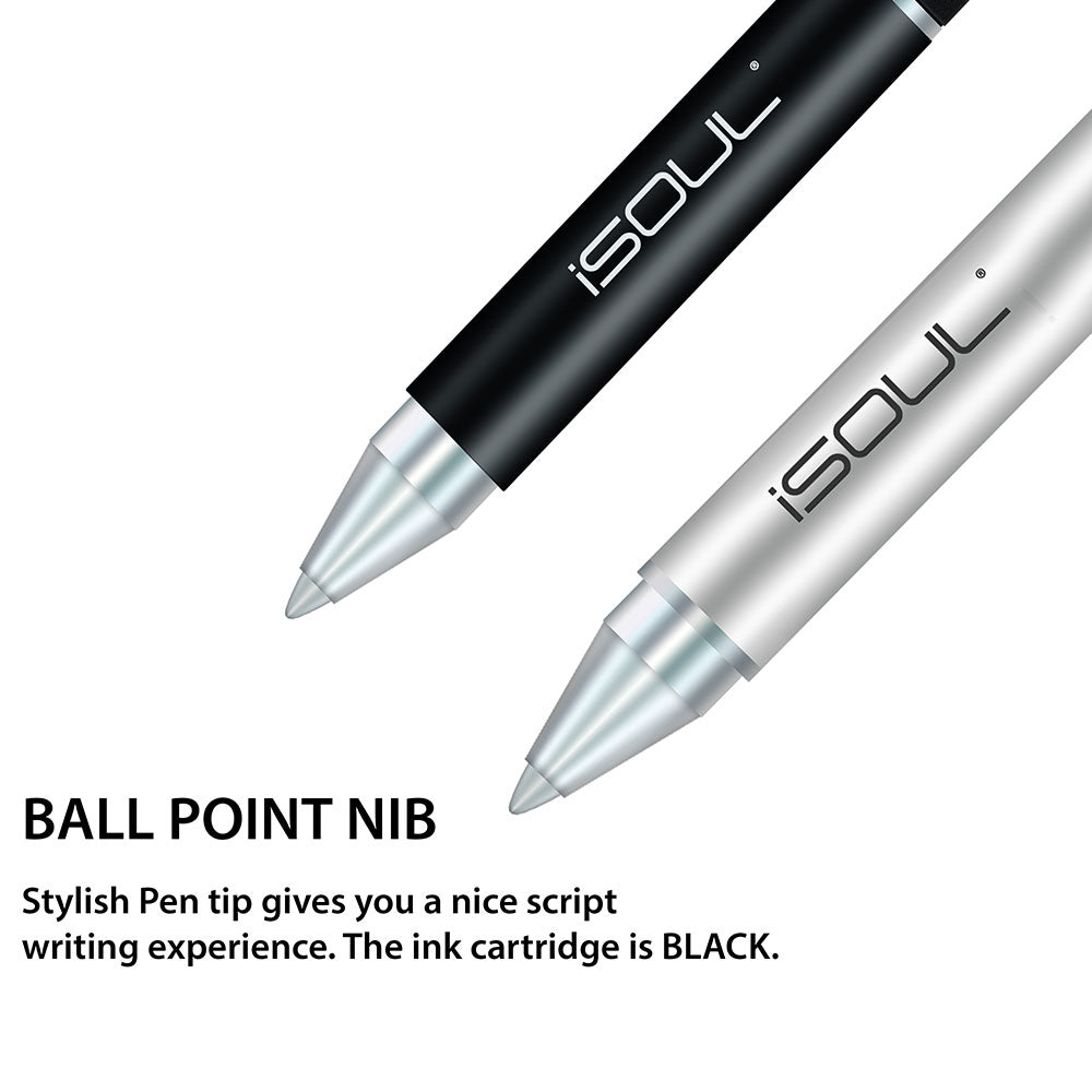 Solid Aluminium Stylus Gel Pen with Microfiber Capacitive Precise Disc - iSOUL