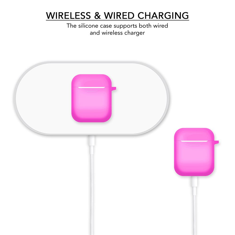 Pink Silicone Airpod Case for Airpods 1 and 2 - iSOUL